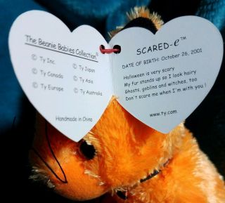 TY BEANIE BABIES: SCARED - e the HALLOWEEN CAT MWMTS OCTOBER 26 2001 3