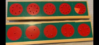 Montessori Fractions Toy With Stands