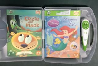 2 Leap frog Tag Books and Case & PEN AGE 4 - 8 OZZY & MAC,  DISNEY PRINC 4