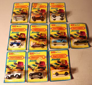 Dte Set Of 10 Carded 1976 Lesney Matchbox Superfast Roman Numeral I - X Niop