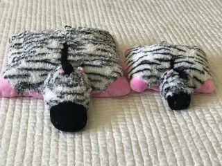 Set Of 2 Jumbo & Pee Wee Zebra Pillow Pets 6