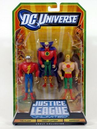 Dc Universe Justice League Golden Age Flash Green Lantern Hawkman Figures X1397