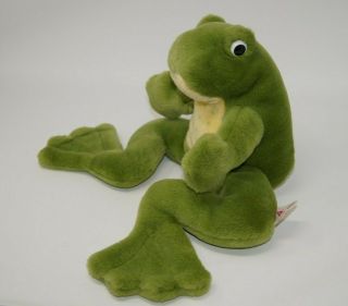 Vintage 1989 Dakin Frog Plush Lovie Toy Rattle Ball Croaking