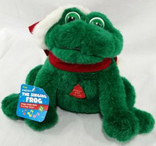 Freddy Singing Frog Plush Christmas Jingle Bells Musical Sound Stuffed Animal