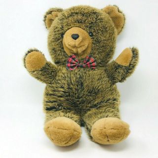 Cuddle Wit Plush Stuffed Animal Teddy Bear Vintage 1986 Dark Brown 21 " Bowtie