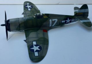 1/72 Professionally Built,  Painted,  Weathered Wwii P - 47 Thunderbolt Model Plane