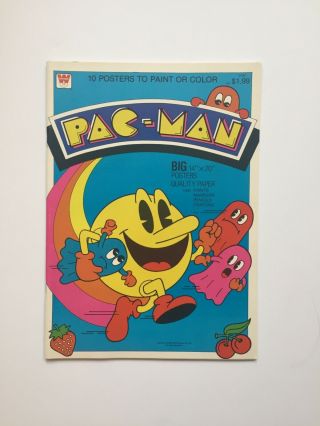 Pacman 10 Posters To Paint Or Color 1982 Bally Midway Whitman Rare
