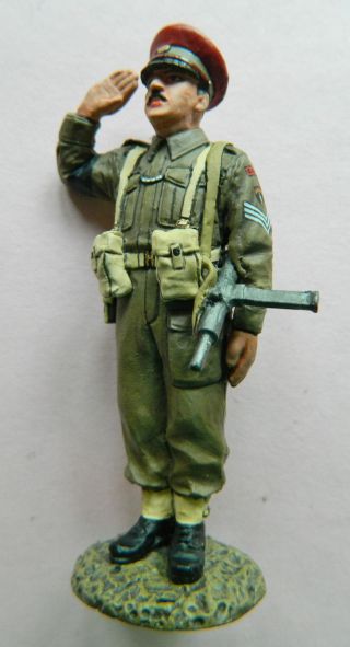 King & Country 60mm Metal Wwii British Tommy Saluting Mp Dd155 Toy Soldier N Box