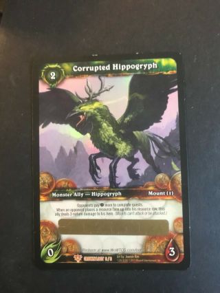 World Of Warcraft Wow Tcg 2012 Corrupted Hippogryph Unscratched Loot Card