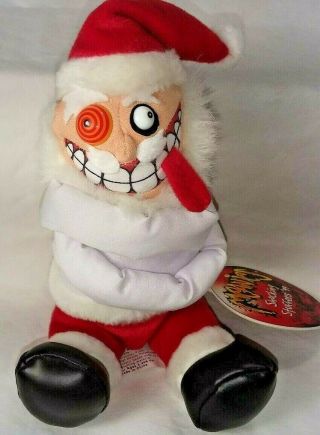 With Tags 1999 Idea Factory Twisted Meanies Insanity Clause 7 " Plush Beanie