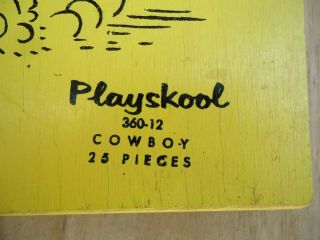 Vintage Wooden Playskool Puzzle Cowboy 25 Piece 360 - 12 2
