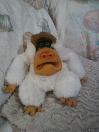 Vintage Mighty Star Baboon 12 " Plush Stuffed Animal Monkey Ape Rubber Face 1970s
