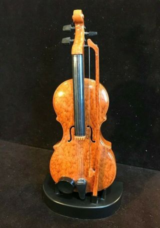 Miniature Musical Toy Violin With Stand And Bow Plays 8 Songs 11 Inches High