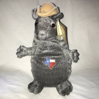 Armadillo Plush State Of Texas Cowboy Hat Aurora Tags Attached Stuffed Animal