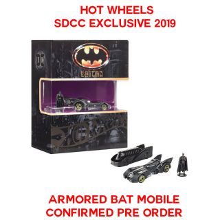 Sdcc 2019 Mattel Hot Wheels Dc 1989 Batman Armored Batmobile Diecast
