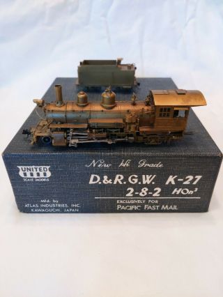 Brass Hon3 D&rgw K - 27 2 - 8 - 2 Pfm/ United Steam Locomotive, .