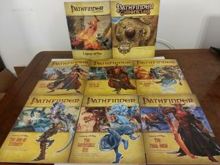 Pathfinder Legacy Of Fire 1 - 6 Complete,  Map Folio,  Player Guide - Bwe