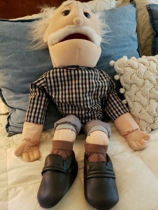 Large 30 " Old Man People Hand Puppet Unmarked