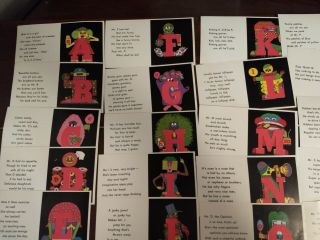 Letter People Greeting Cards Alpha One 1976 Complete Set