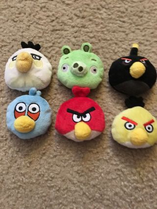 6 Angry Birds Mini Plush Bean Bag Toys Approx 3 Inches