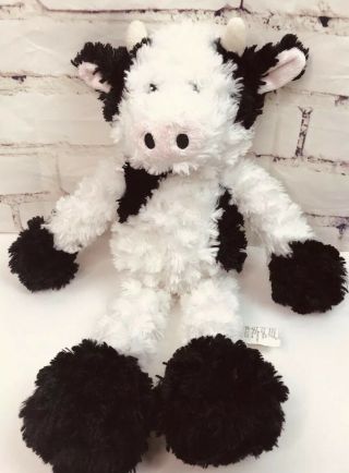 19 " Pier 1 One Imports Gertrude The Cow Plush Black White Stuffed Animal Toy