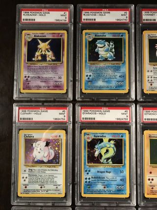 Pokemon Cards - Complete PSA 9 Unlimited Base Holo Set 1 - 16 Includes Charizard 2