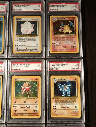 Pokemon Cards - Complete PSA 9 Unlimited Base Holo Set 1 - 16 Includes Charizard 3