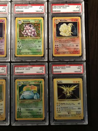 Pokemon Cards - Complete PSA 9 Unlimited Base Holo Set 1 - 16 Includes Charizard 5