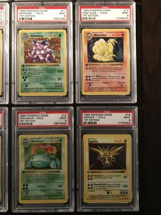 Pokemon Cards - Complete PSA 9 1st Edition Base Holo Set 1 - 16 Includes Charizard 5