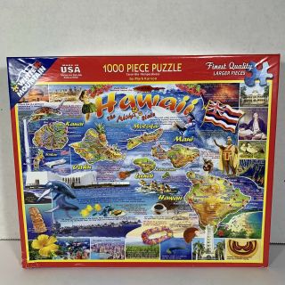 1000 Piece Puzzle " Hawaii The Aloha State " 24 " X 30 " White Mountain Counted
