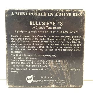 Vintage Artist Claude Tousignant Bull ' s - Eye 3 Mini puzzle 1969 Complete 3