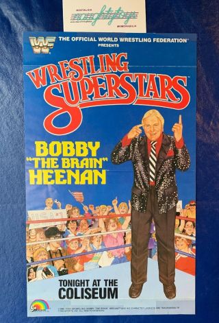 Wwf Ljn Wrestling Figure Poster Bobby “the Brain” Heenan Manager Vtg 80’s