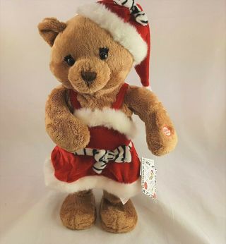 Russ Berrie Dancing Bear Singing Santa Baby Christmas Vtg Tag See Video
