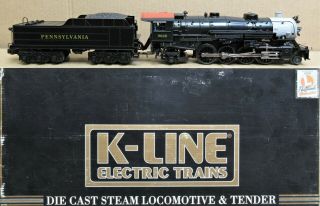 K - Line K3680 - 9628s Prr/pennsylvania 2 - 8 - 2 Mikado Steam Engine W/tmcc O - Gauge