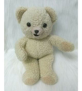 15 " Vintage Snuggle Bear Cream 1986 Plush Toy Korea 3146 Fabric Softener B215