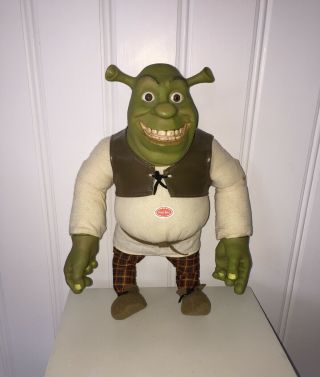 2004 Dreamworks 14 " Shrek Ogre - - - - Plush Body & Plastic Head - - - - Talking Figure