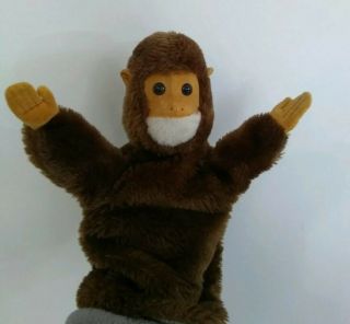 Vintage Dakin 1976 Plush Toy Monkey Jungle Hand Puppet 10 1/2 " Educational Play