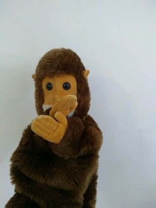 Vintage Dakin 1976 Plush Toy Monkey Jungle Hand Puppet 10 1/2 
