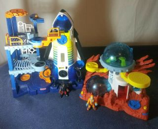 Imaginext 2008 Space Shuttle Launcher And Tower,  Mars Base Fisher Price Moon