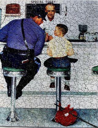 Saturday Evening Post Norman Rockwell The Runaway Jigsaw Puzzle 500,  Complete