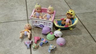 Fisher Price Snap N Style Dolls With Tub & Crib Discontinued