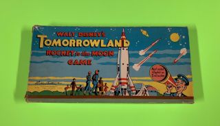 1950s Disney’s Tomorrowland Board Game Rocket To The Moon Parker Bros