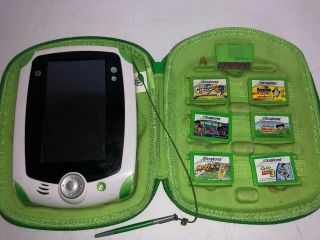 Leapfrog Leappad Learning Tablet With 7 Games Cartridges W/games & Case