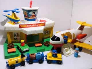 Vintage Fisher Price Little People Airport 1980 w/ Box 2502 5