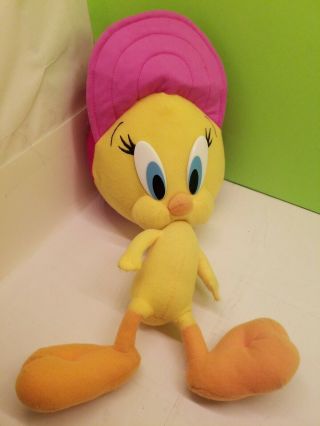Big Cool Looney Tunes Tweety Bird Pink Hat Ball Cap Adorable Plush Stuffed