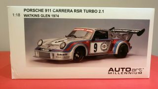 1:18 Autoart 1974 Porsche 911 Carrera Rsr Turbo 2.  1 Watkins Glen 9 Diecast