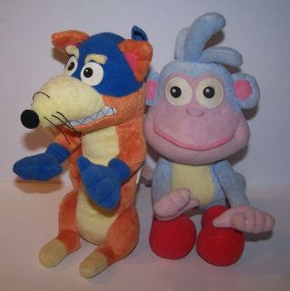 Talking Swiper Fox Poseable & Boots Monkey Plush Dora The Explorer Toy Talks 10 "