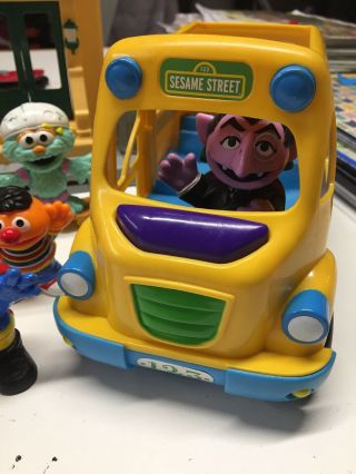 2010 Hasbro Sesame Street Playset Mr.  Hooper ' s Store 13 Figures Trash Truck Bus 5