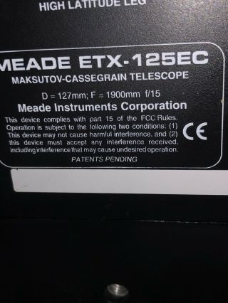 Meade ETX - 125EC Maksutov - Casegrain Observer Telescope 4