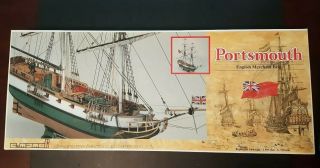 Classic,  Authentic Wooden Model Ship Kit By Mamoli: The " Portsmouth "